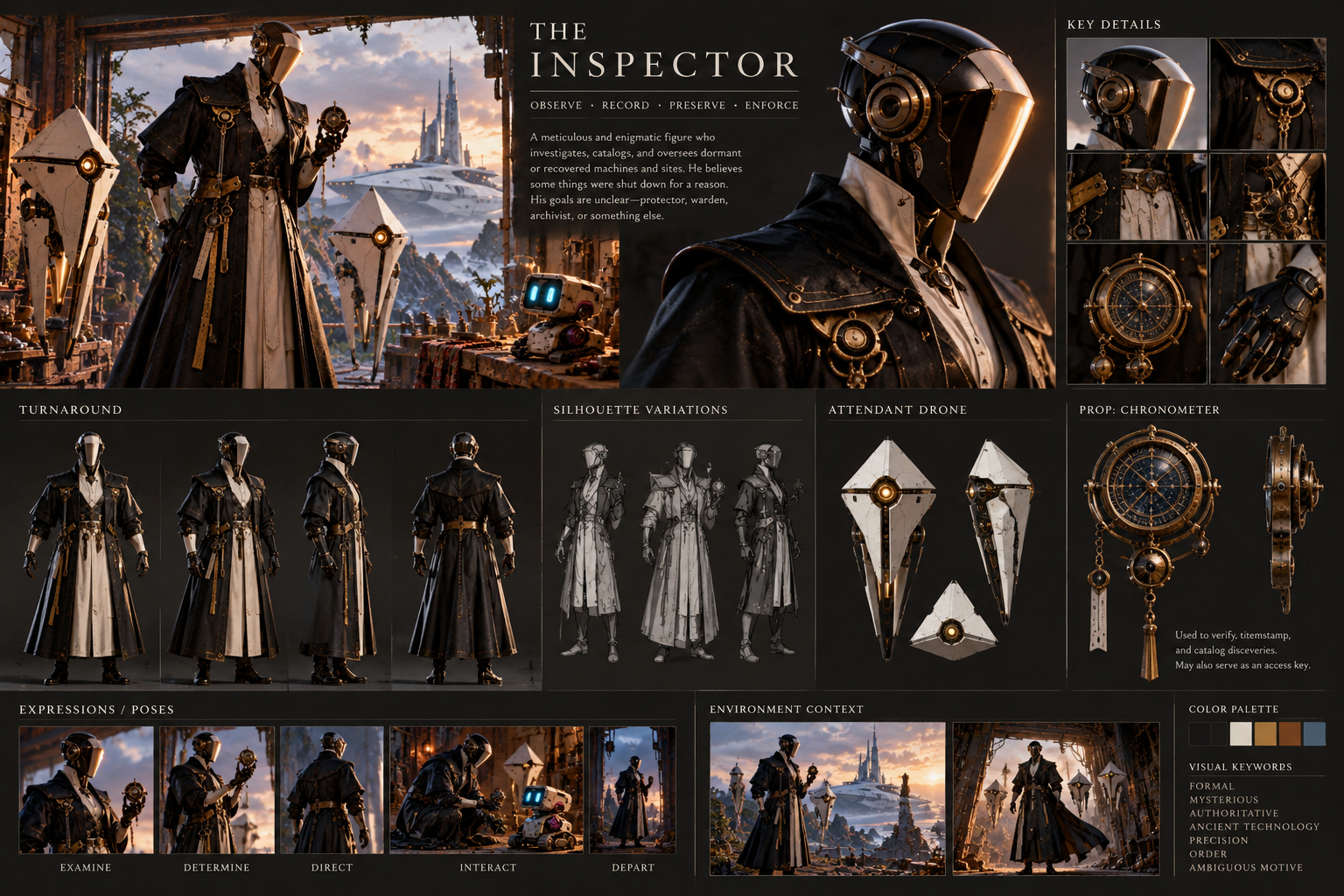 The Inspector: The Inspector Steampunk Character Reference Board.png