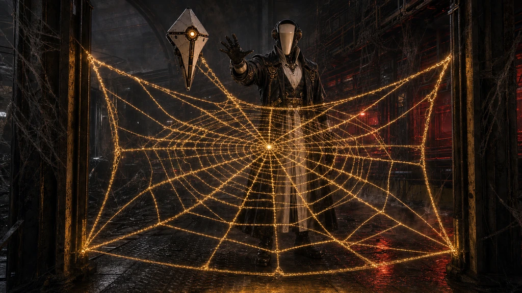 The Inspector and his drone weave amber hard-light threads.