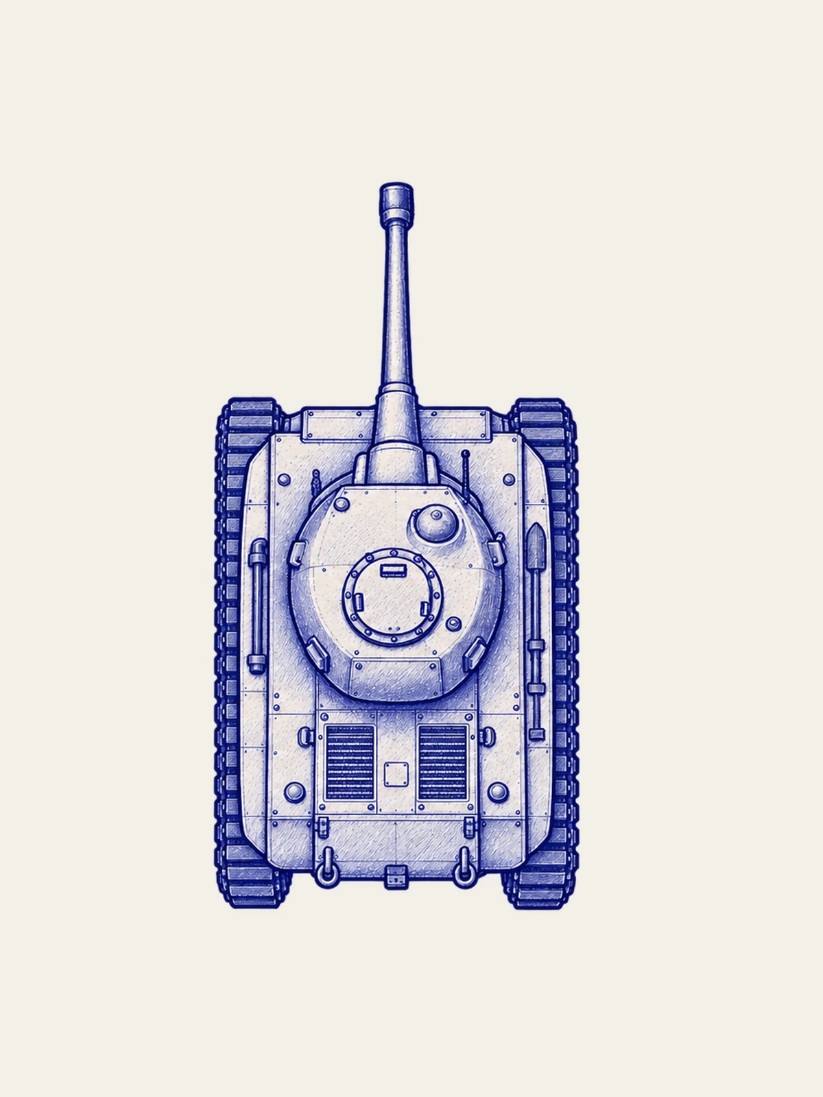 Tracked tank in the original game artwork.