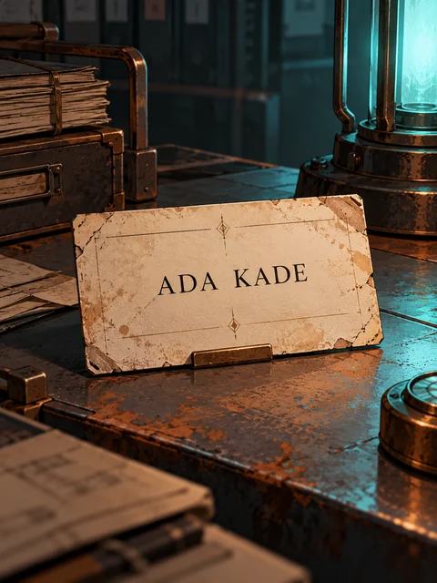 Illustrated name record for Ada Kade, who remains off screen.