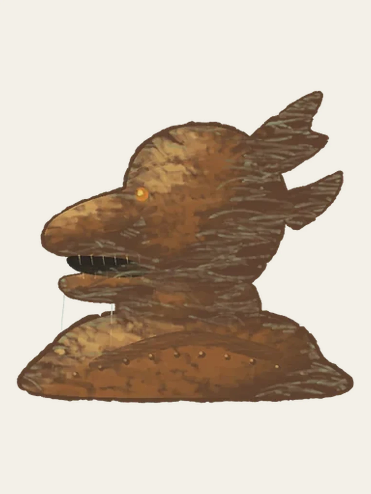 Bronze river gargoyle in the original project artwork.