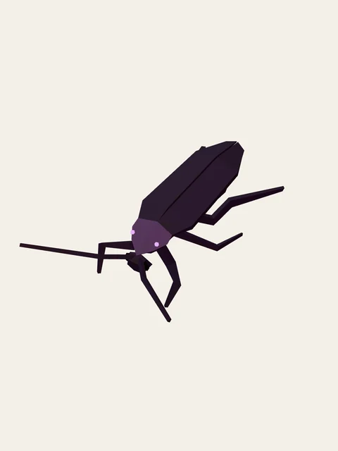 Gloam Roach: a low violet insect with long feelers and angular legs.