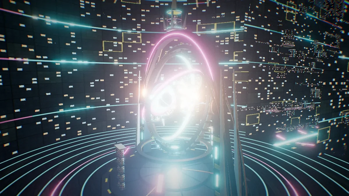 The Heretic Orrery burning inside its polar pit.