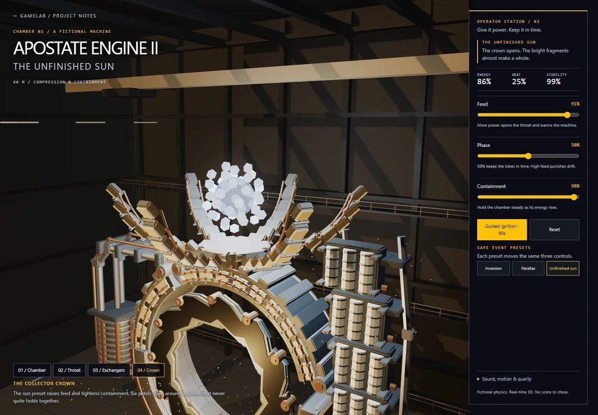 The collector crown opens during the Unfinished Sun event.