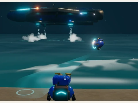 The Field Ship beside the Island V3 coast.