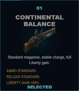 CONTINENTAL BALANCE in the native foundation loadout renderer.