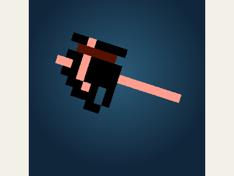 The Retro Hammer in Mario Walker’s native animation lab.