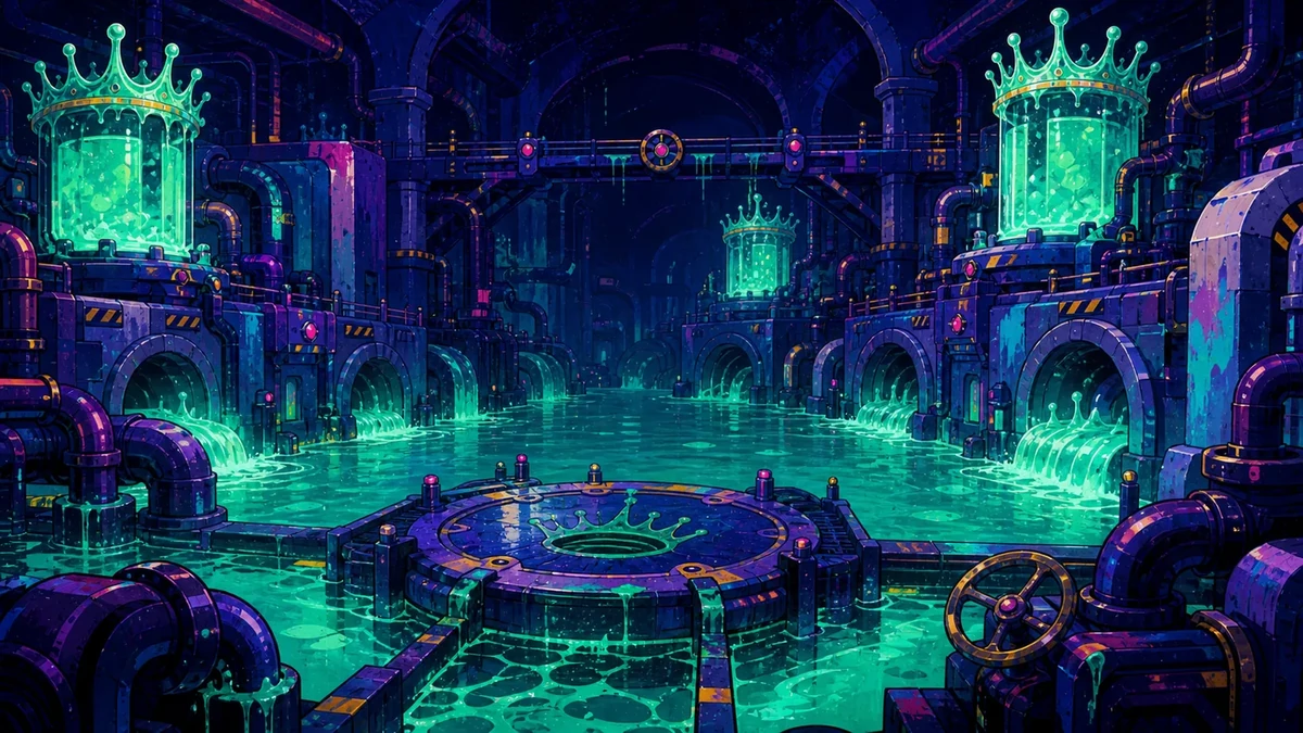 Crownflow Cistern in the native Crime Alert environment artwork.