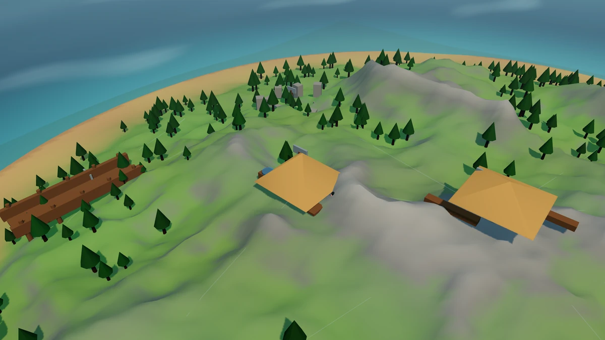 Infirmary Tent in the Island V2 landscape.