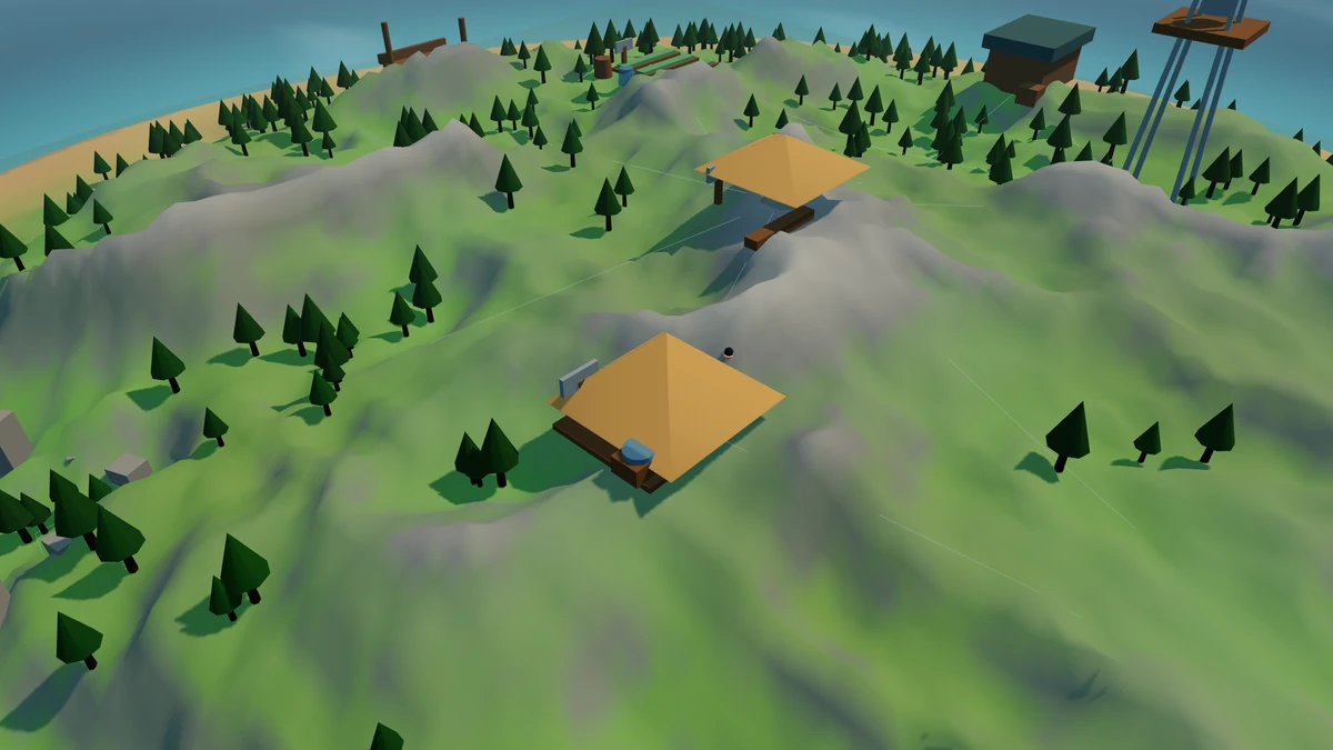 Infirmary Tent in the Island V2 landscape.