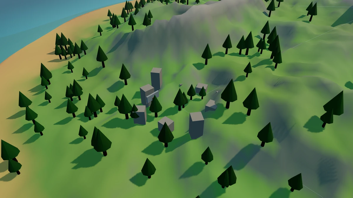 Old Ruins in the Island V2 landscape.