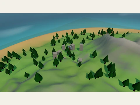 Old Ruins in the Island V2 landscape.