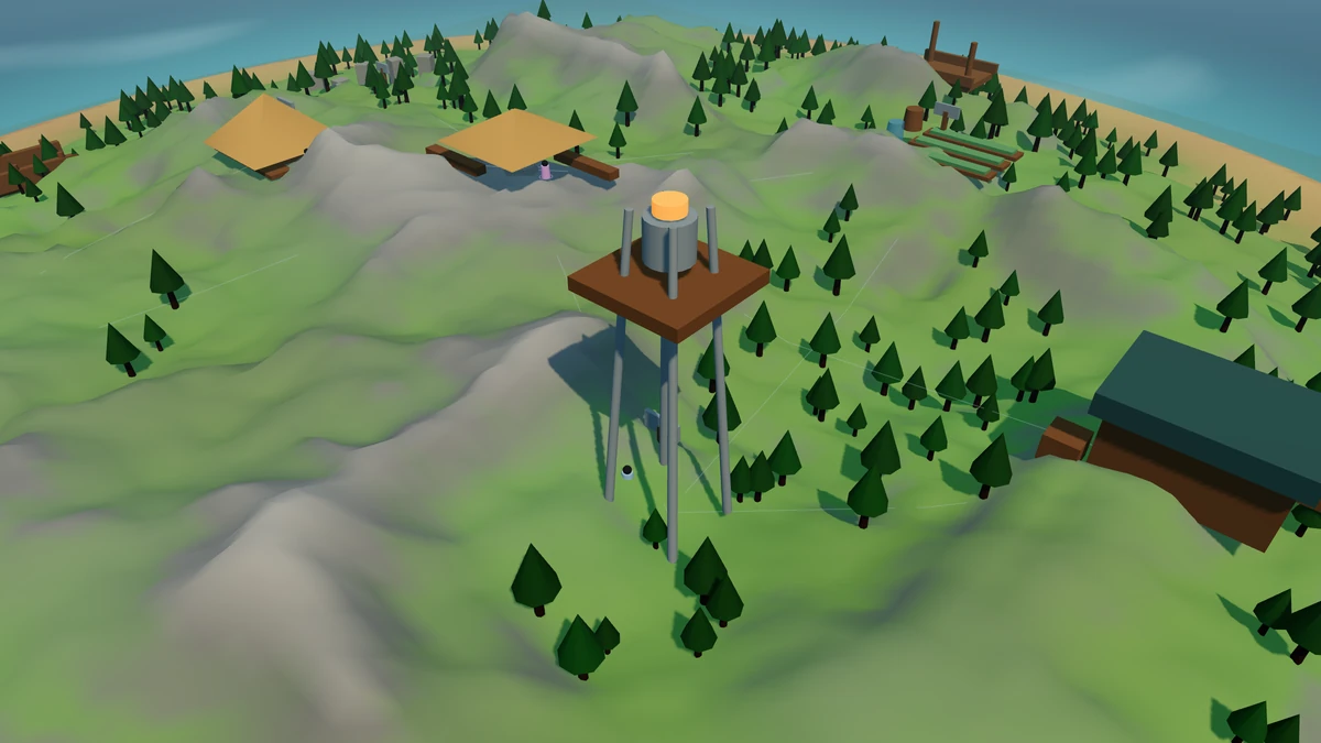 Signal Tower in the Island V2 landscape.