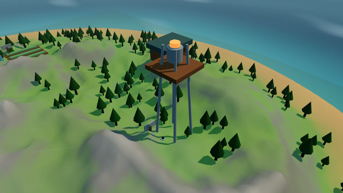 Signal Tower in the Island V2 landscape.