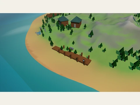 Weathered Dock in the Island V2 landscape.