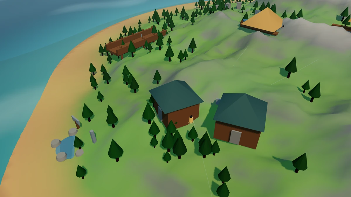Map Hut in the Island V2 landscape.