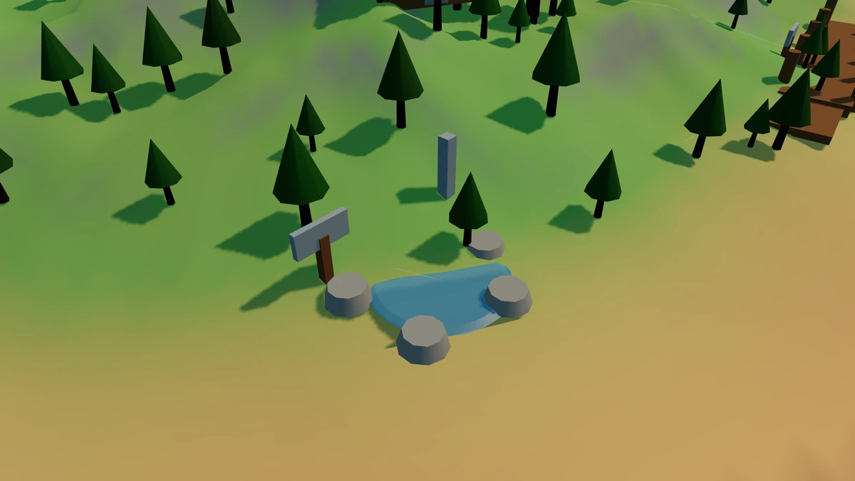 Tide Gauge Stones in the Island V2 landscape.