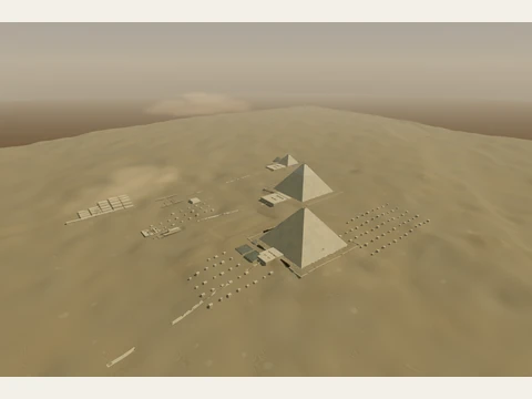 Giza Plateau in the Khufu exhibit’s native reconstruction.