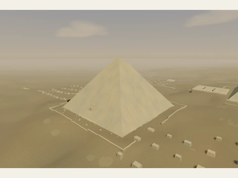 Great Pyramid in the Khufu exhibit’s native reconstruction.