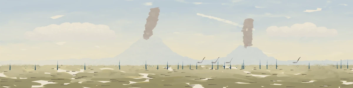 The painted panorama used behind Dinosaur Dash.