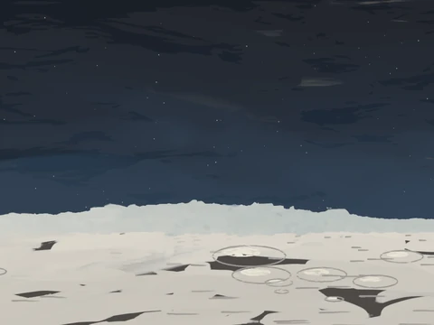 The painted panorama used behind Moon Map.
