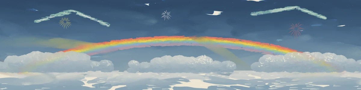 The painted panorama used behind Rainbow Road.