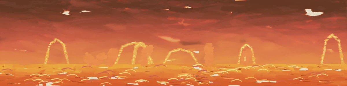 The painted panorama used behind The Sun.