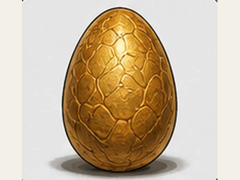 The golden dragon egg detail from the cast-and-cargo production sheet.