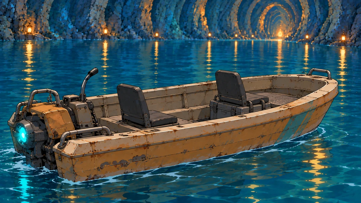 The skiff on Sorrow Lake.