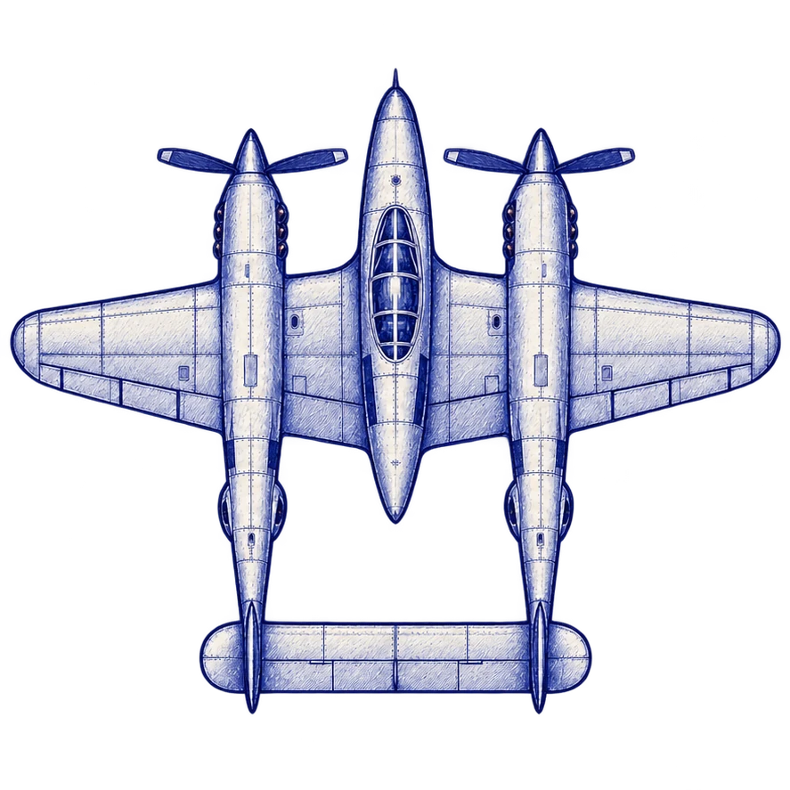 P-38 Lightning, from the Margin Aces aircraft sprite.