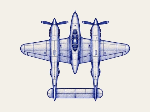 P-38 Lightning, from the Margin Aces aircraft sprite.