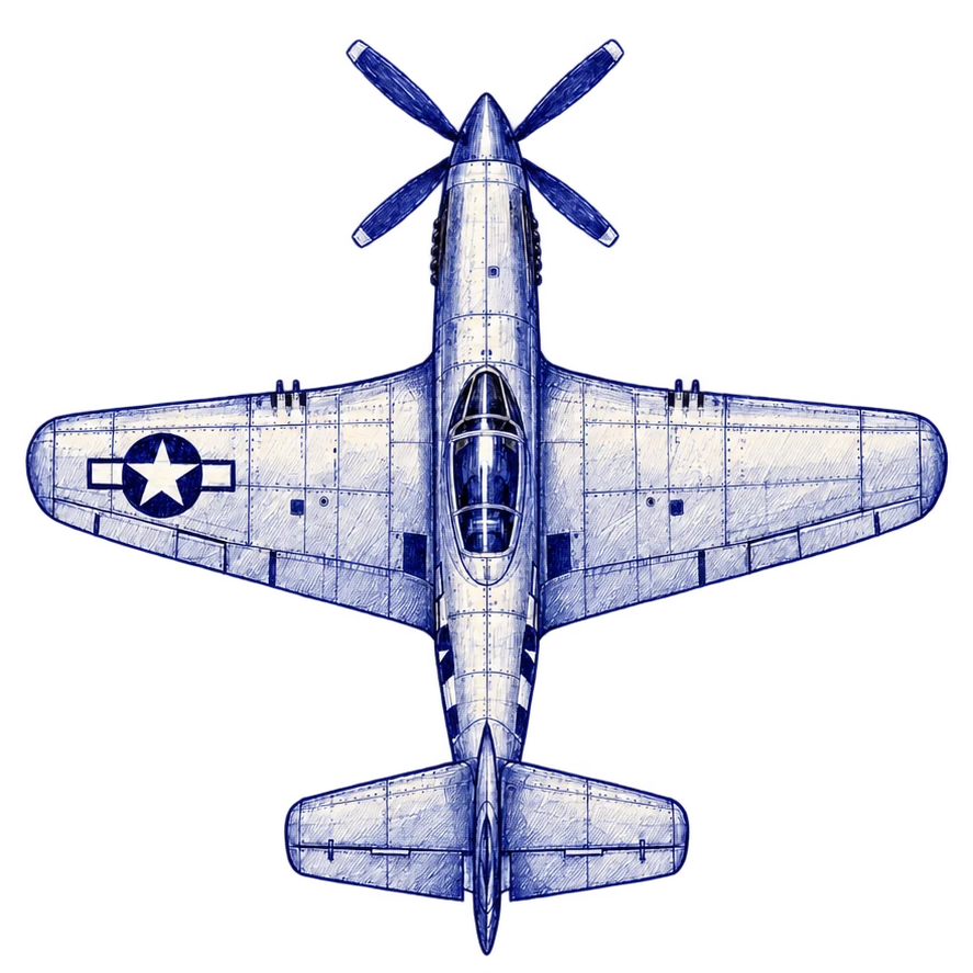 P-51D Mustang, from the Margin Aces aircraft sprite.
