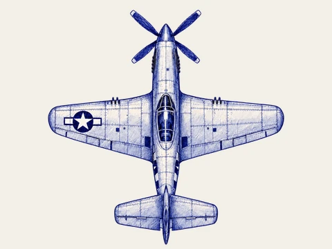 P-51D Mustang, from the Margin Aces aircraft sprite.
