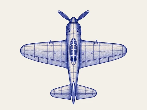 Mitsubishi A6M Zero, from the Margin Aces aircraft sprite.