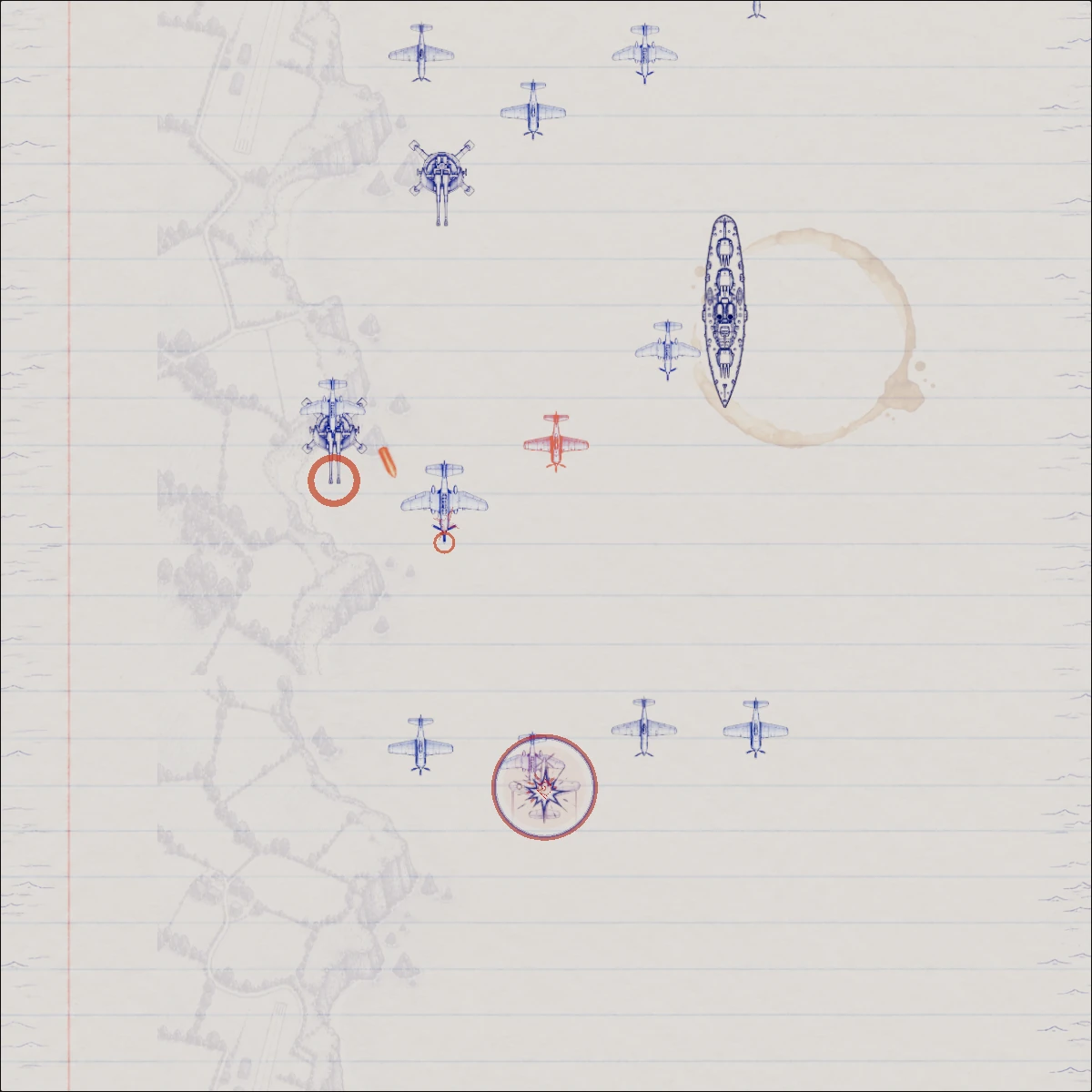 Battle of the Atlantic: the assigned Margin Aces campaign stage at 12 seconds.