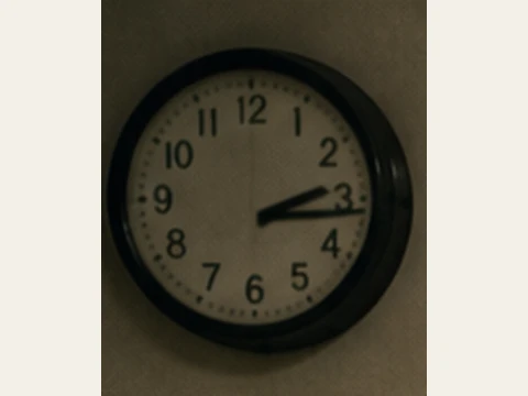 The accepted opening-gallery clock reference, fixed at 2:13.