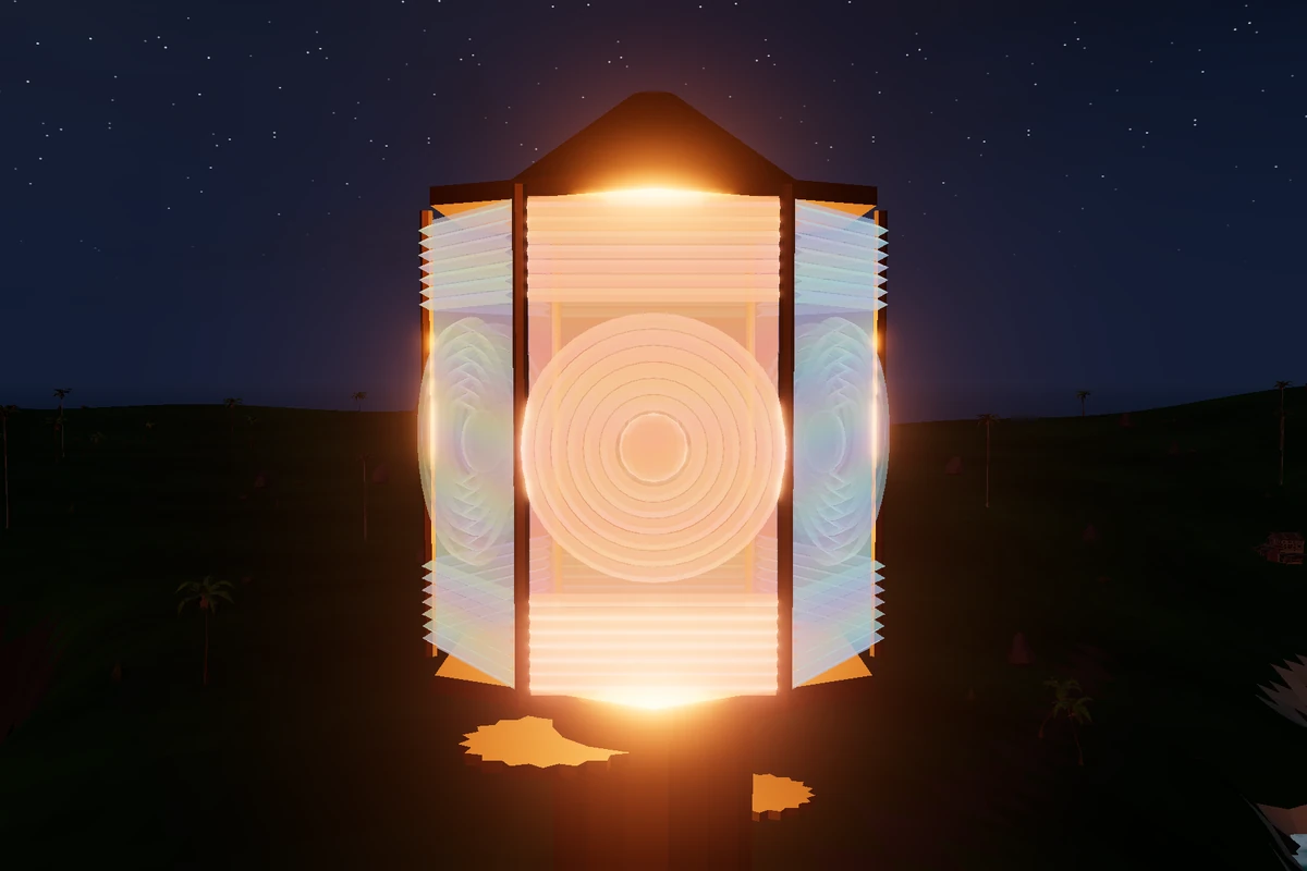 Ember selected on the native lens. The outer tower is hidden to show the glass.