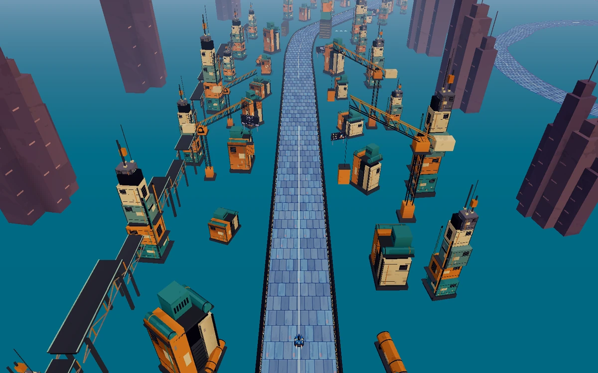 Big Blue: an elevated view of the original course scene.