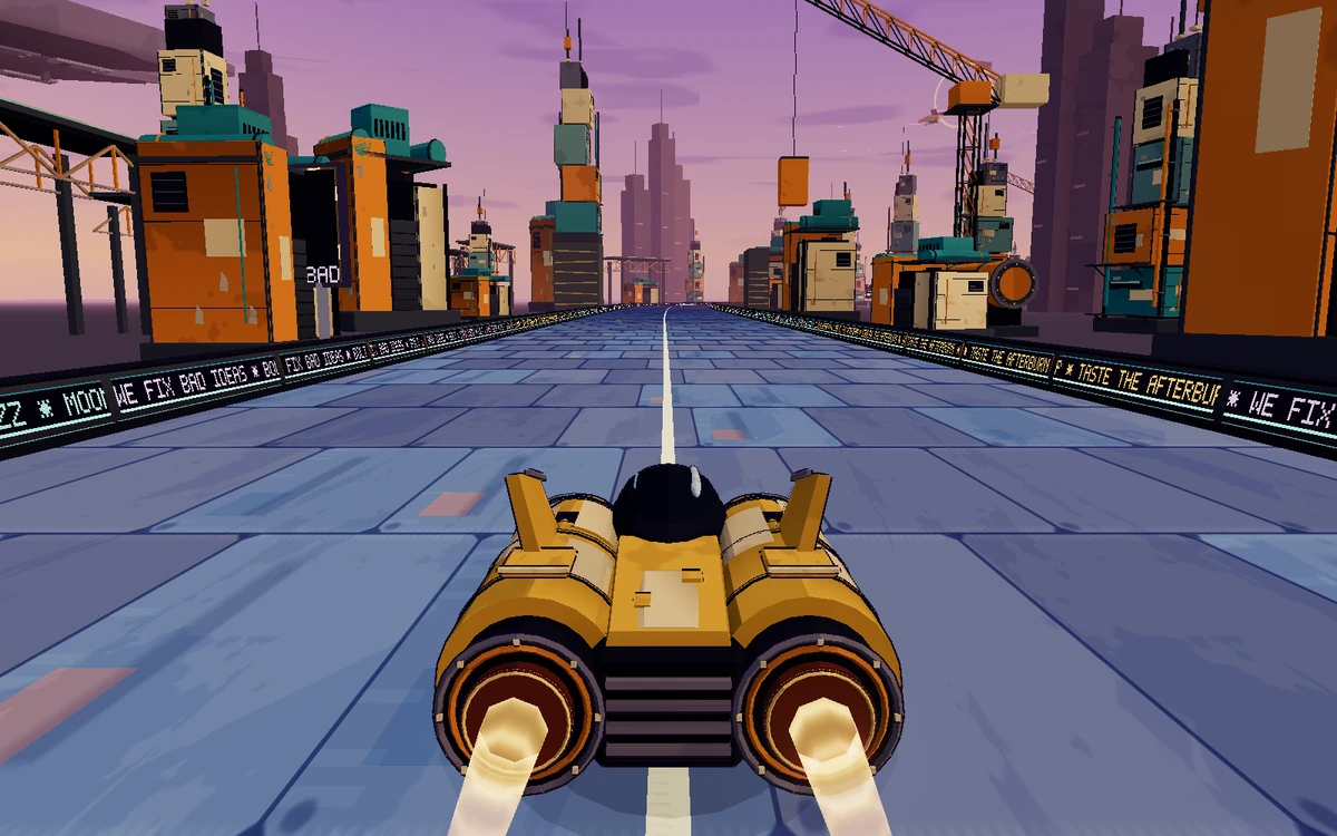 Mute City I: an actual course view at 800 metres.