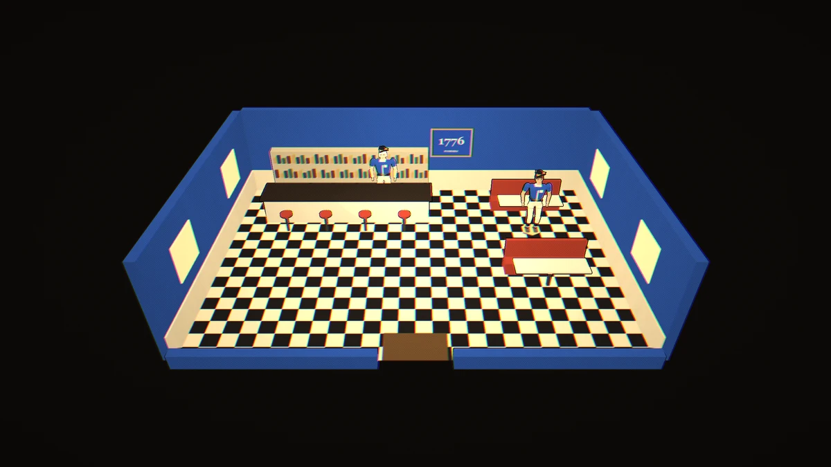Washington's Dugout Diner, shown as its existing walk-in game room.