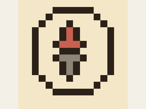 The Compass sprite drawn by Waymark’s native pixel kit.