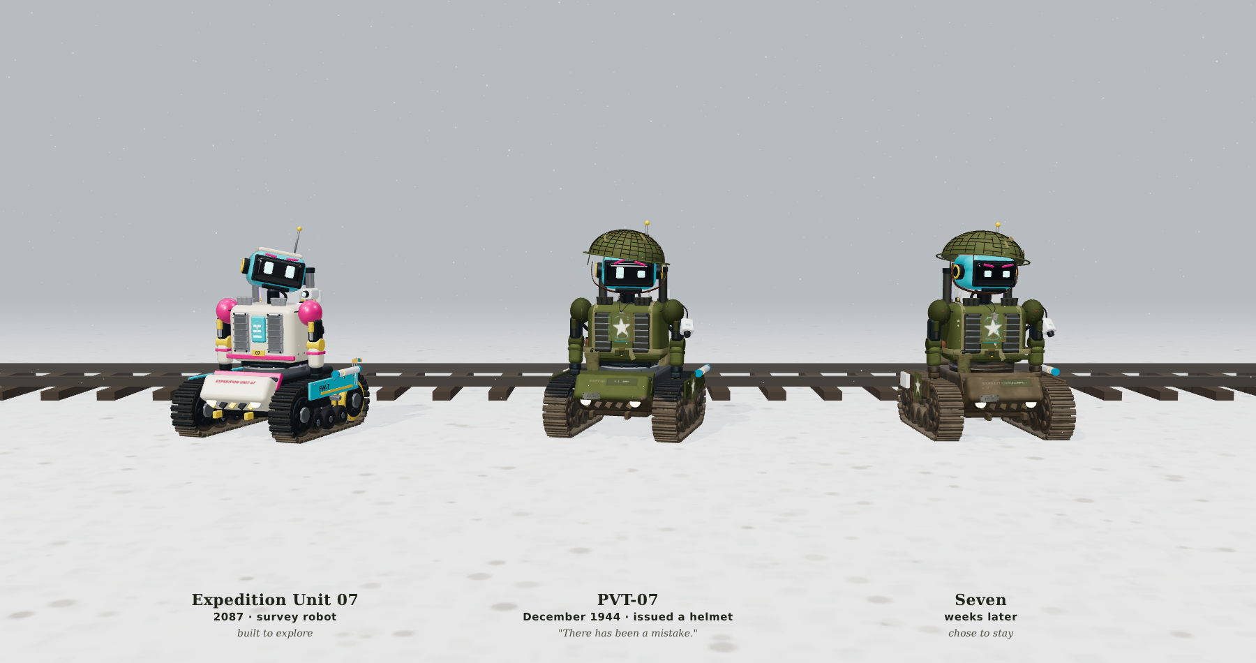 Seven’s explorer, army, and worn Replacement liveries.
