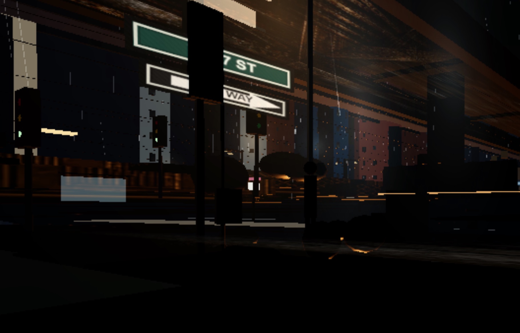 City-explorer matrix view screenshot showing the prototype from another angle with street-grid and scene segmentation detail.