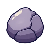 A round grey rock