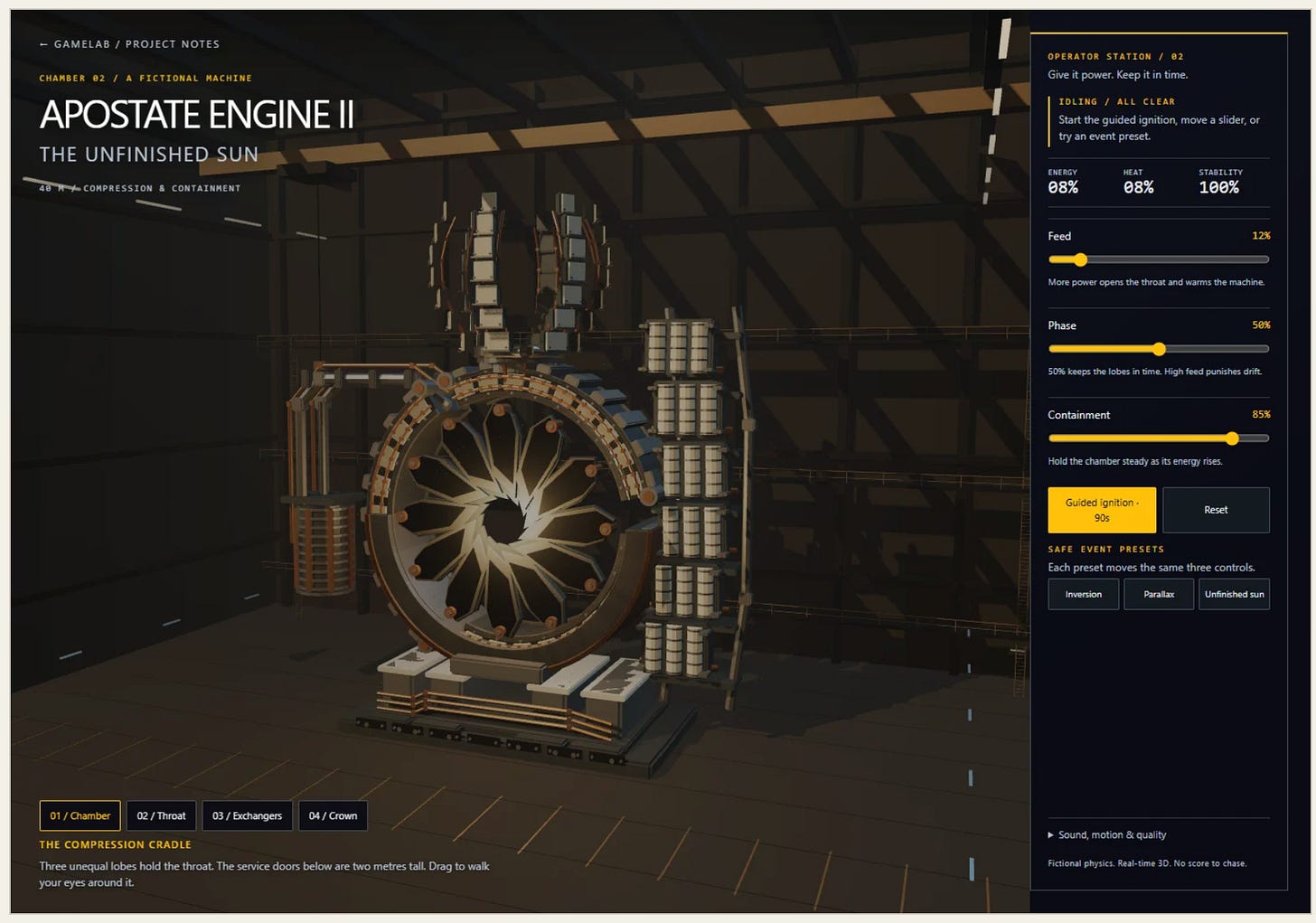 GameLab: Apostate Engine 2, Harnessing the Power of a Sun image from the original Advisory Hour post.