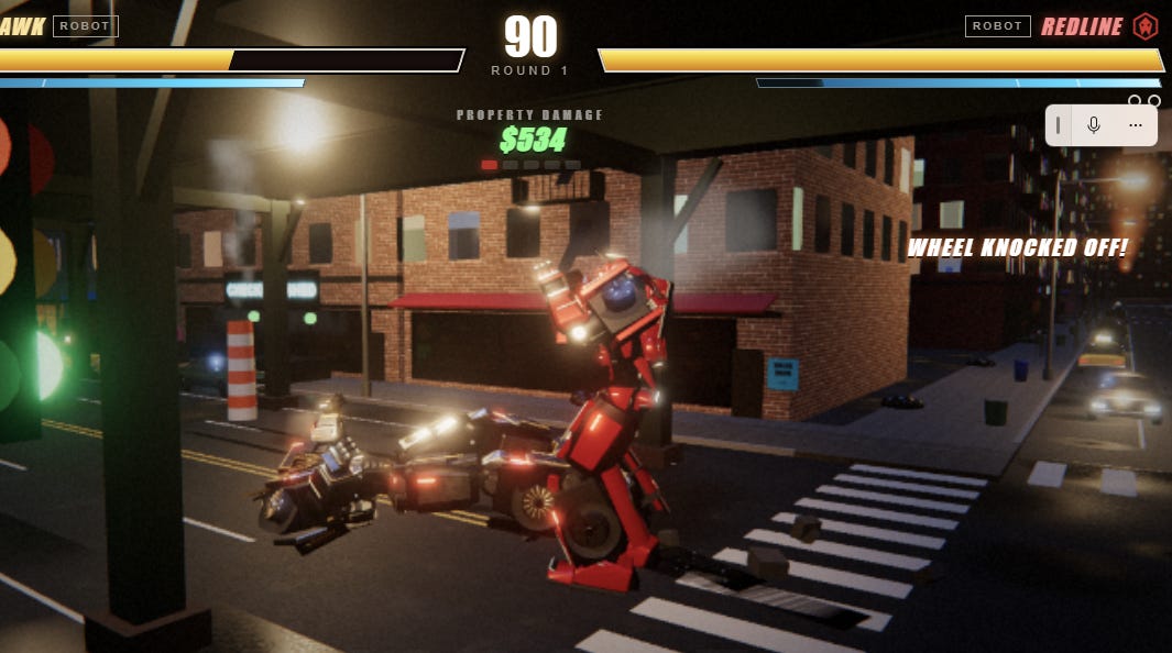 Gamelab: Transformers inspired robot brawler image from the original Advisory Hour post.
