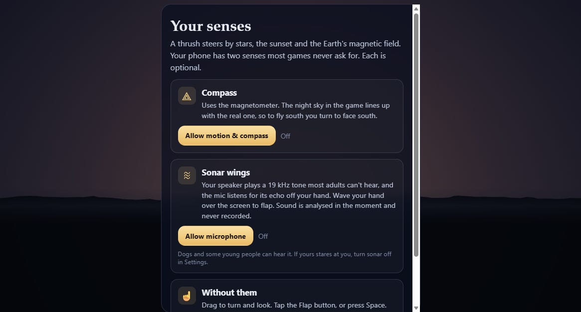 Gamelab: Lodestar: The Night Migration image from the original Advisory Hour post.