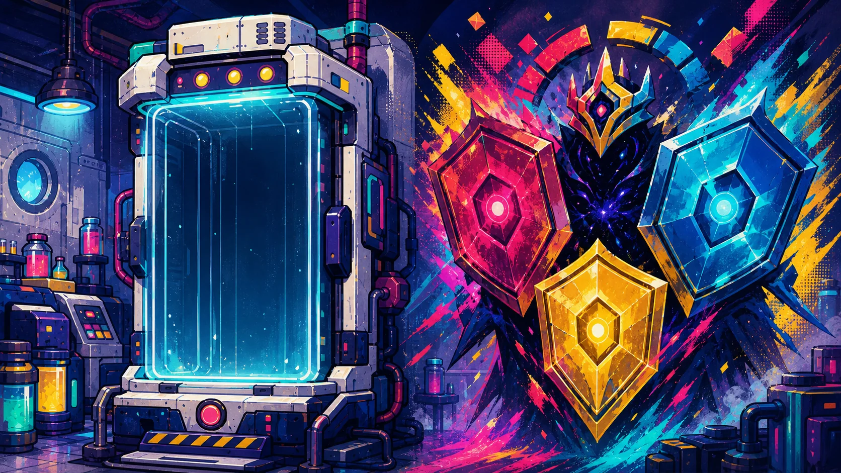 Null Monarch seated above the three-color Spectrum Throne Reactor.