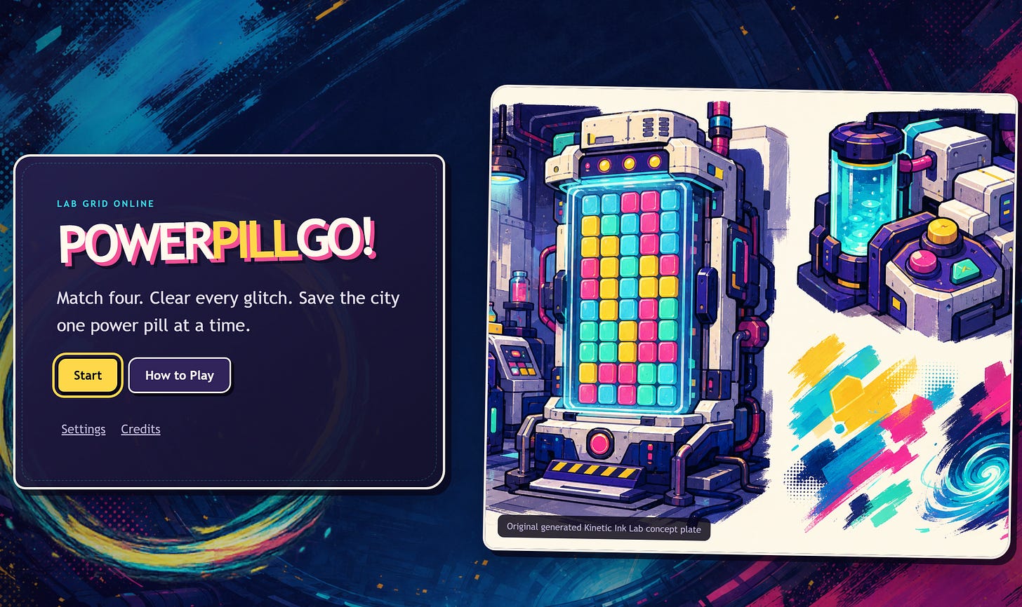 GameLab: PowerPillGo! image from the original Advisory Hour post.