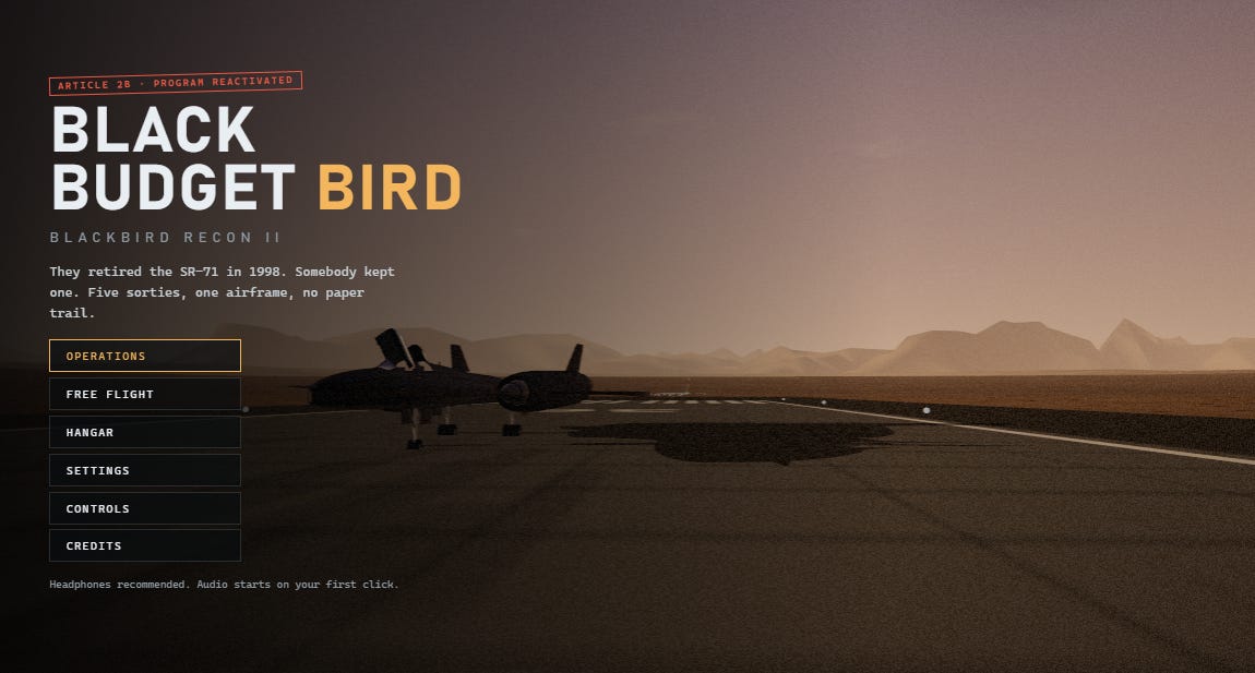 Gamelab: SR-71 II image from the original Advisory Hour post.